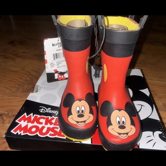 Western Chief Mickey Mouse Red Rain Boots  Size 5 Toddler - Picture 1 of 10